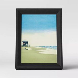 Room Essentials BLACK Wood Grain 5” x 7” Bevel Wedge Picture Frame